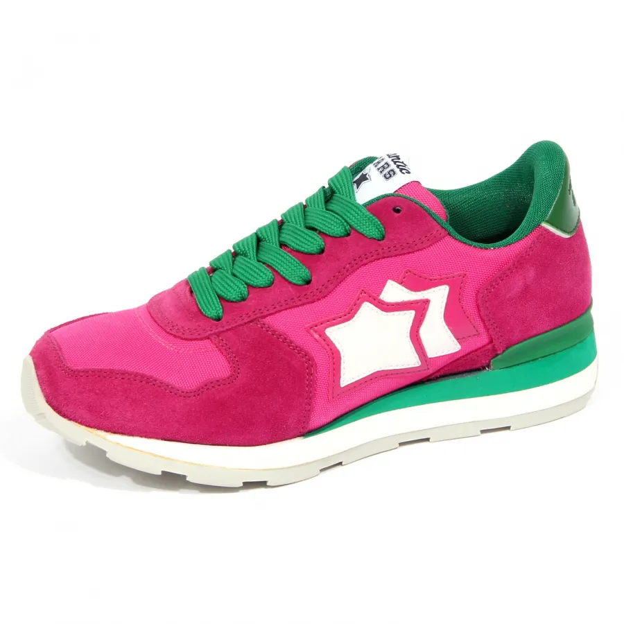 3479J sneaker donna fuxia/green ATLANTIC STARS VEGA suede/fabric shoe woman