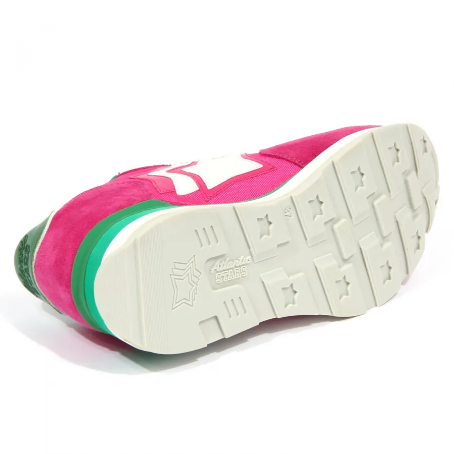 3479J sneaker donna fuxia/green ATLANTIC STARS VEGA suede/fabric shoe woman