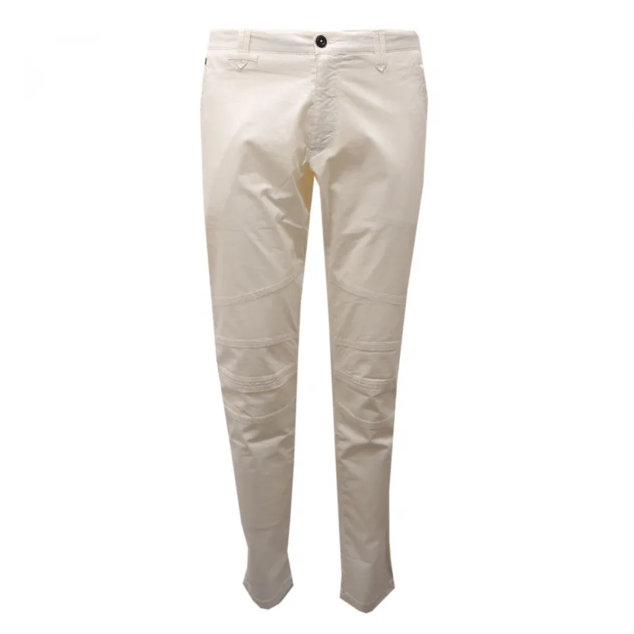 5567AE pantalone uomo MESSAGERIE off-white cotton trouser man