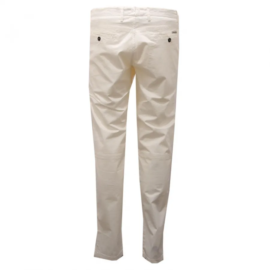 5567AE pantalone uomo MESSAGERIE off-white cotton trouser man