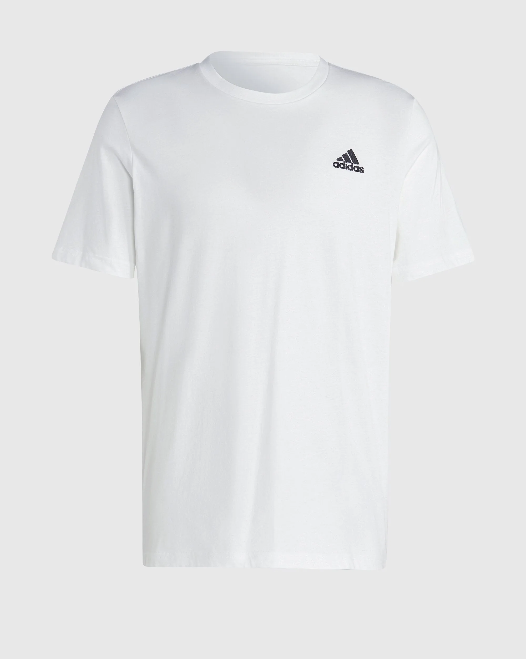 Adidas T-Shirt Essentials Single Jersey Embroidered Small Logo Bianco Uomo