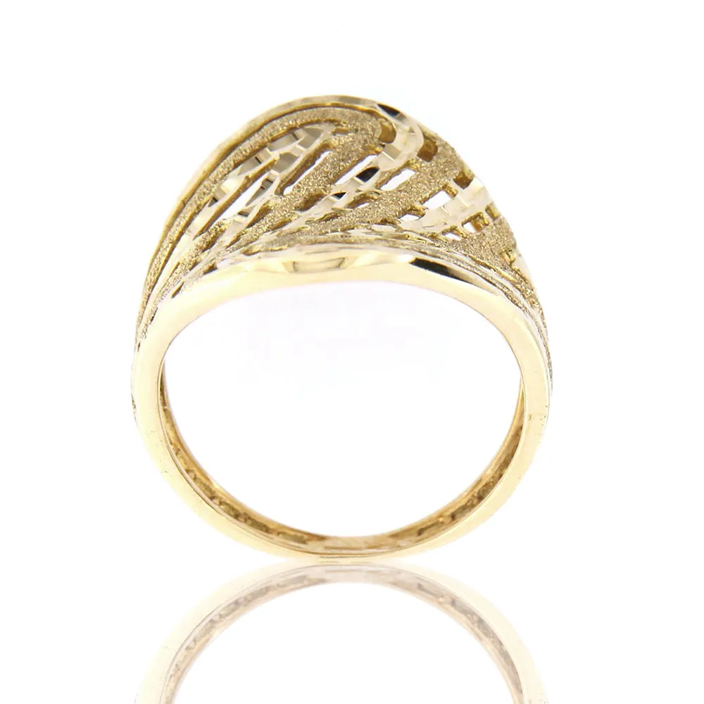 Anello Donna Fascia in Oro Giallo Diamantato