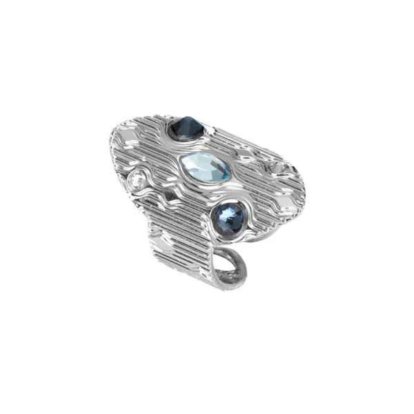 Anello navette con   blu    