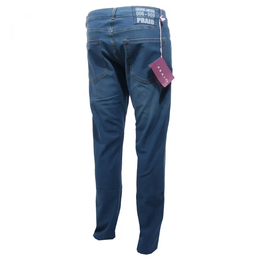 B0921 pantaloni uomo PRAIO JOSEPH MAN'S 5 POCKET jeans pant blu trousers men