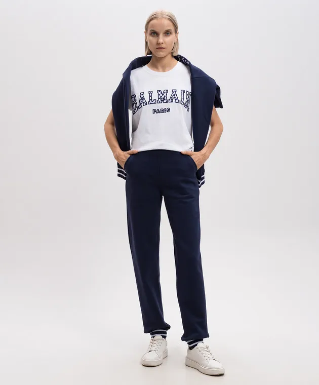 Balmain Joggers blu con logo DF0OB014BC83