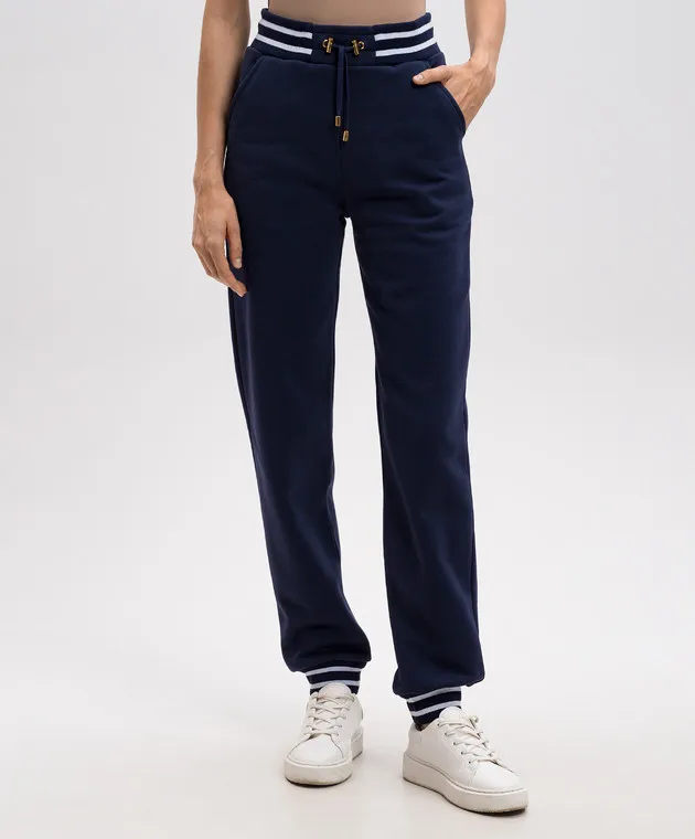 Balmain Joggers blu con logo DF0OB014BC83