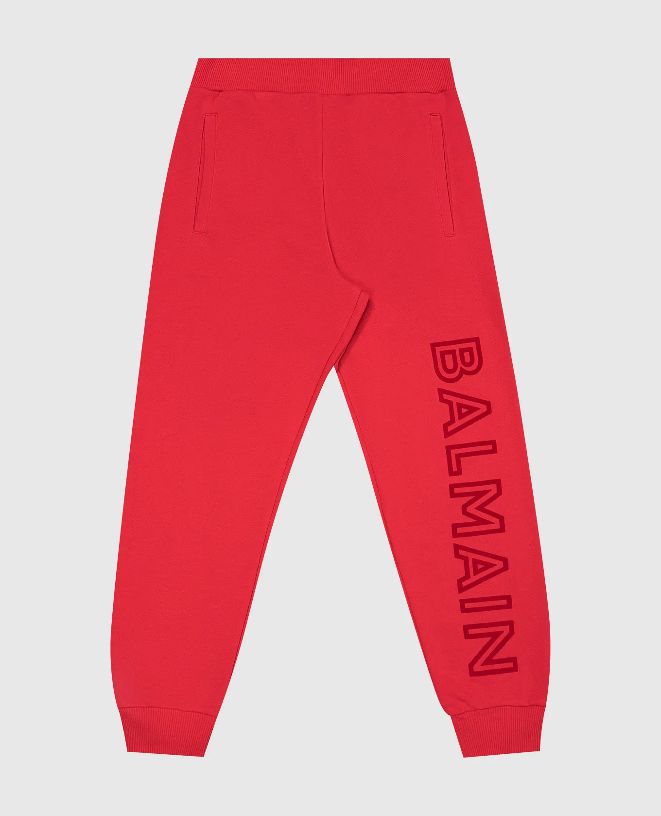 Balmain Joggers rossi da bambino con logo testurizzato BV6Q10Z1753