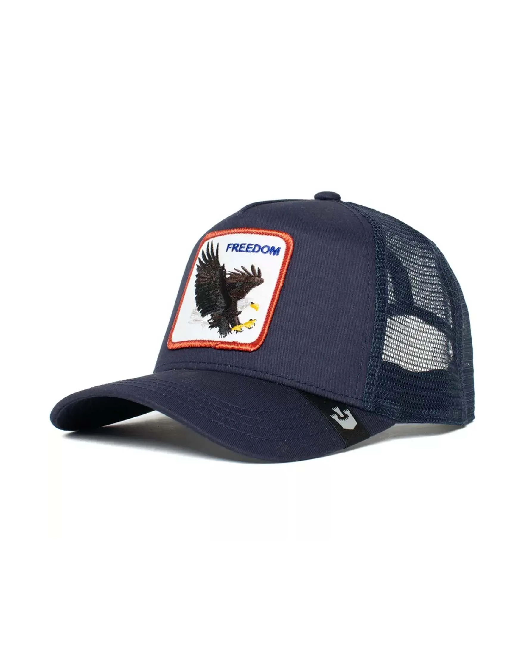 Berretto Freedom Eagle trucker blu con frontino e patch aquila