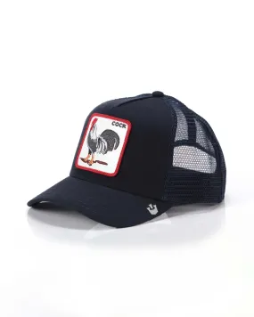 Berretto The cock trucker blu con patch gallo