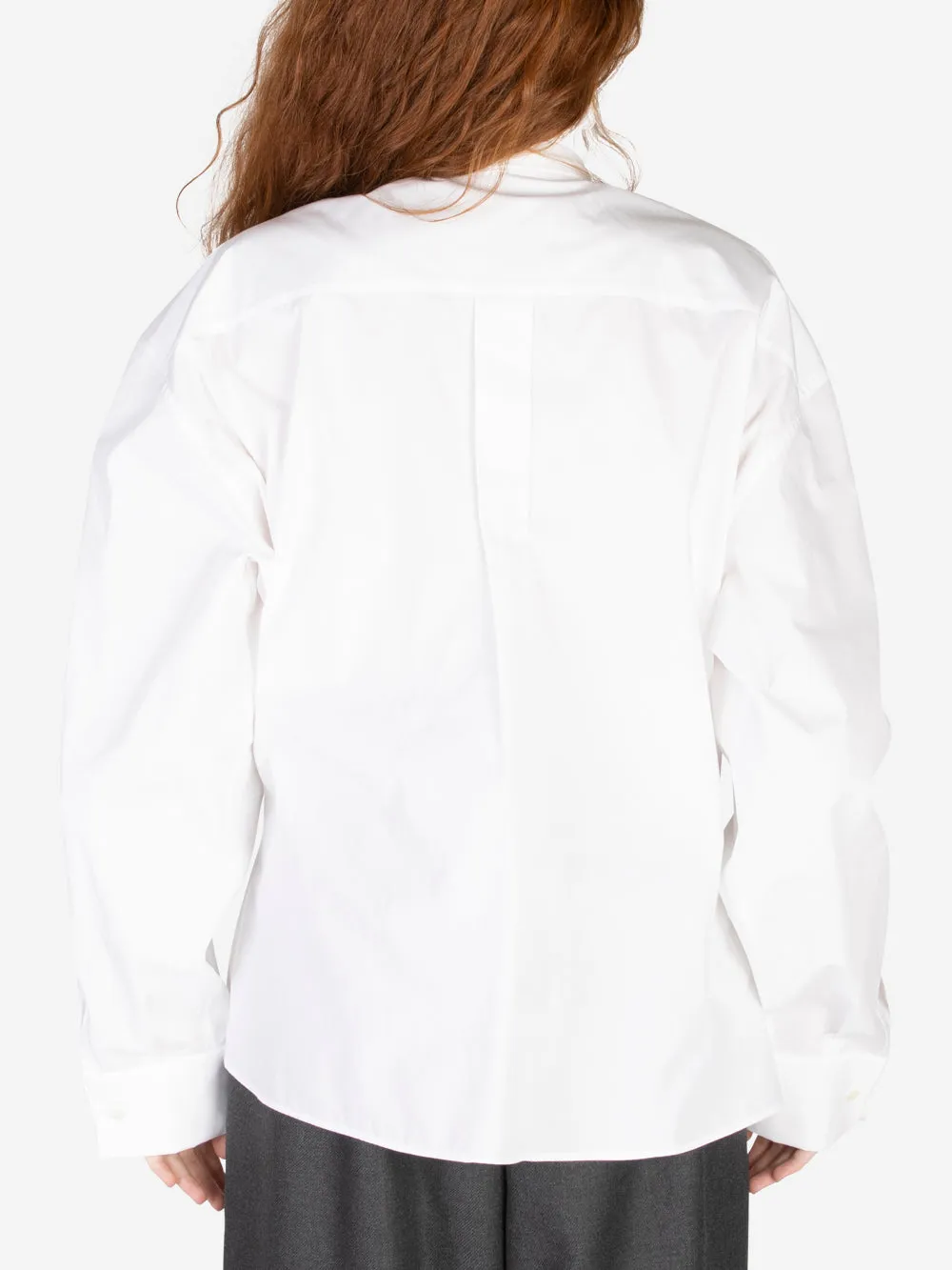 Blusa con ruches e lavallière