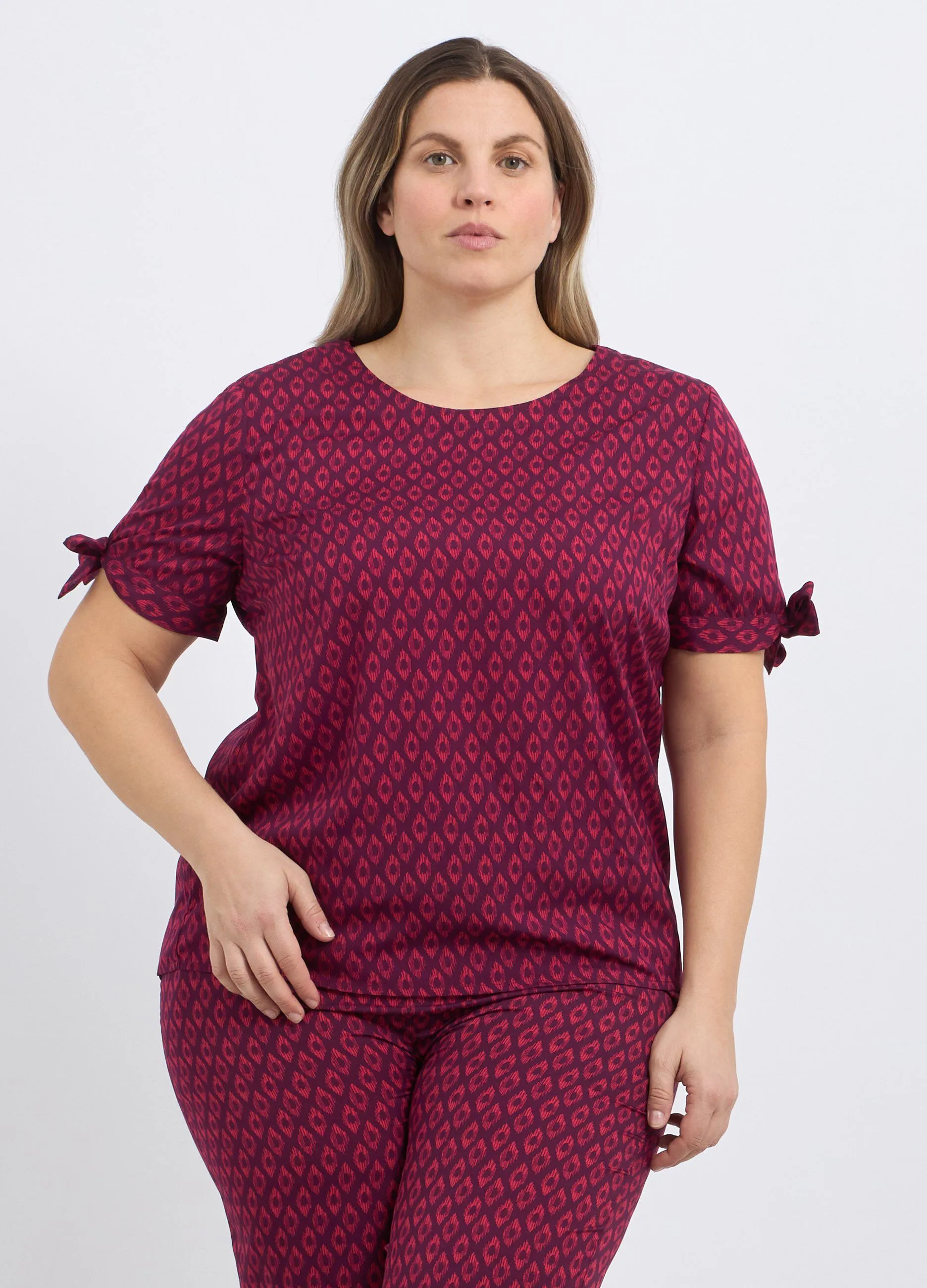 Blusa con stampa donna curvy