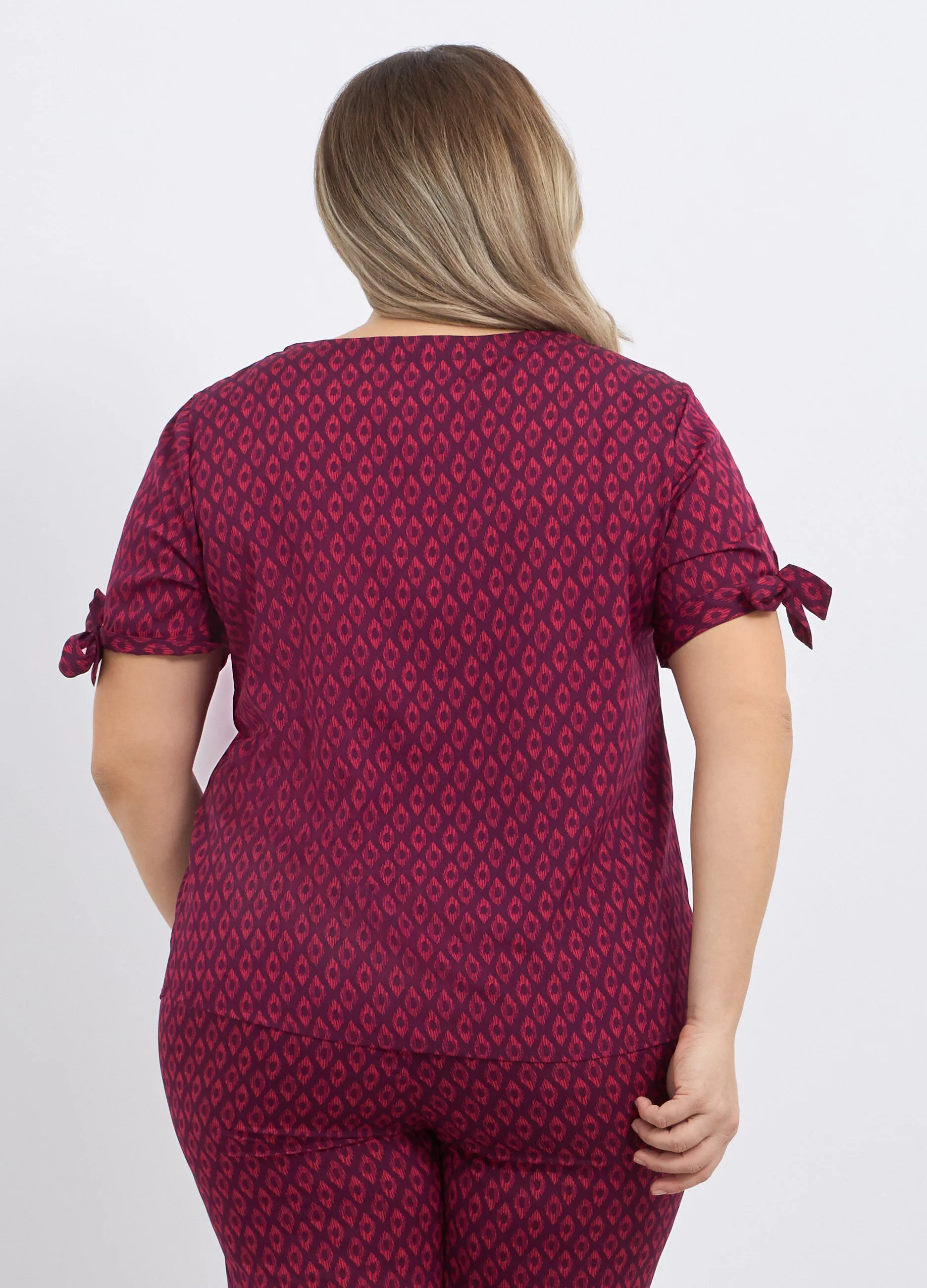 Blusa con stampa donna curvy