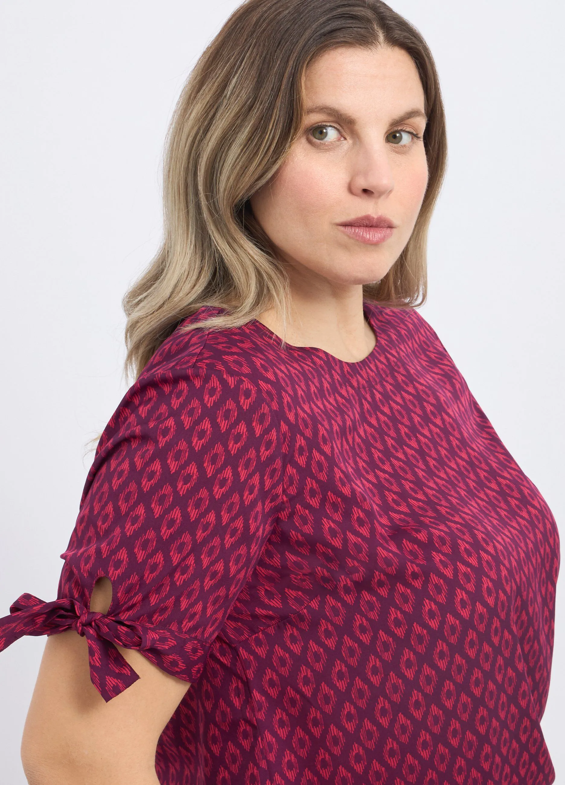 Blusa con stampa donna curvy