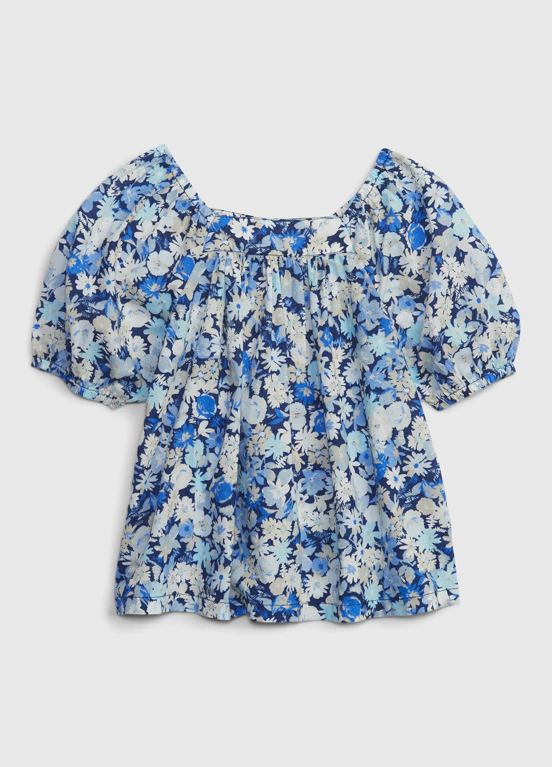 Blusa in cotone con fantasia floreale