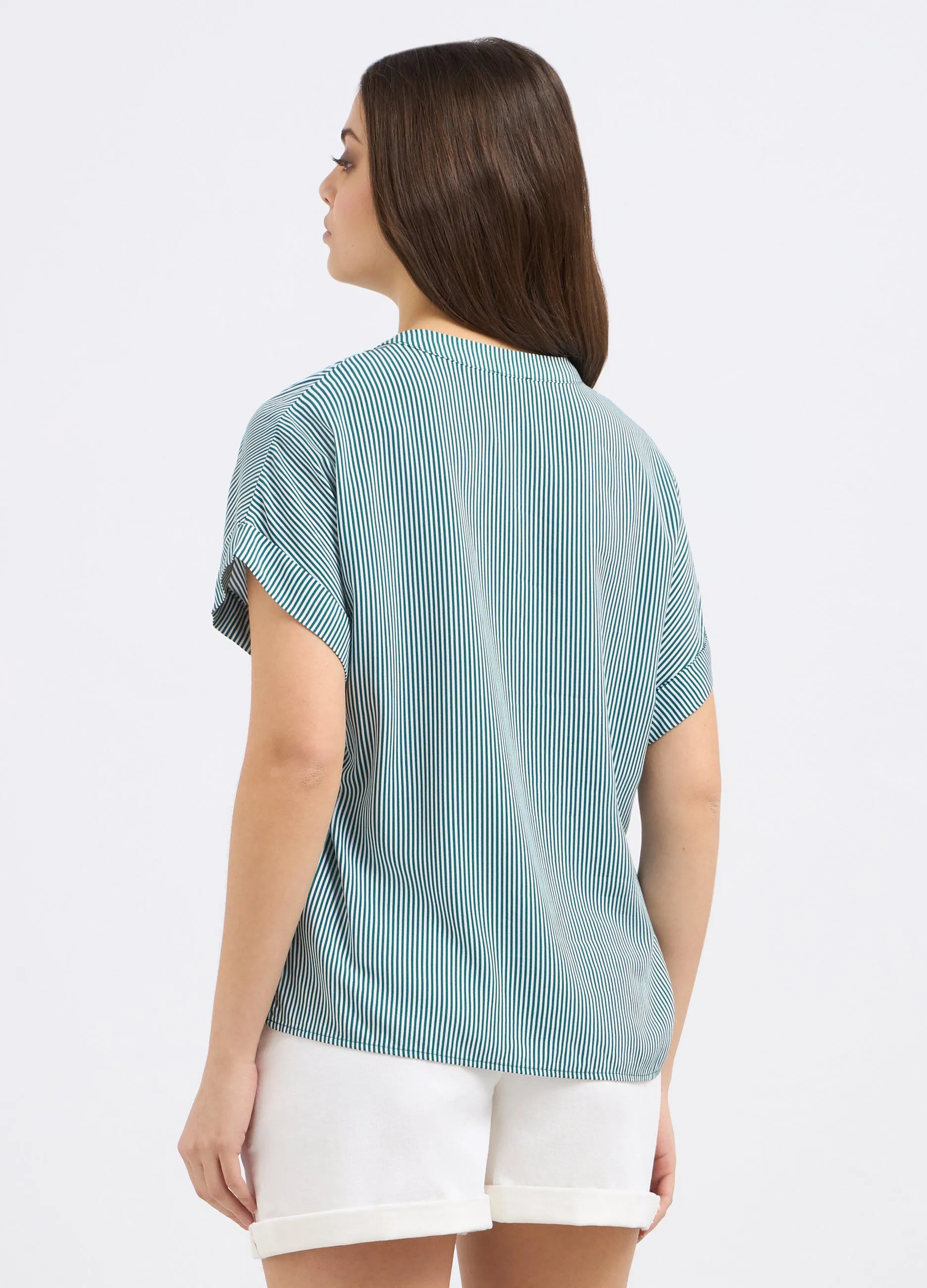 Blusa in pura viscosa a righe donna