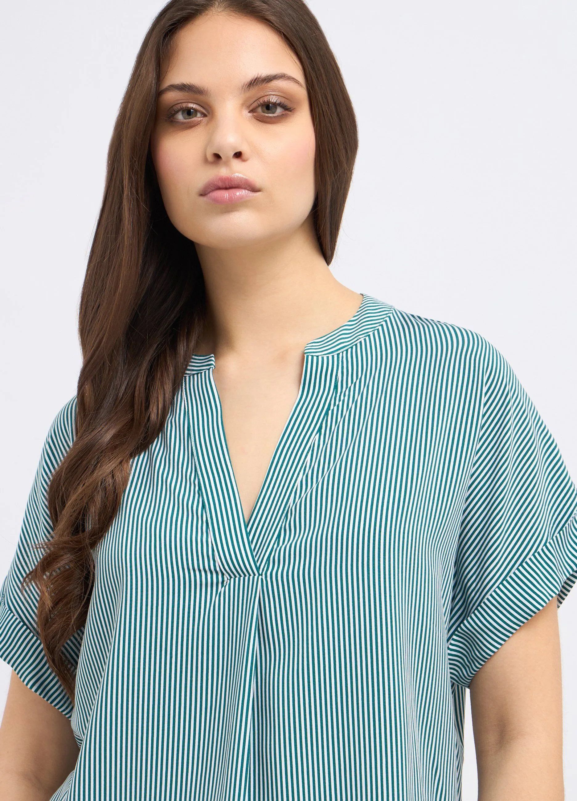 Blusa in pura viscosa a righe donna