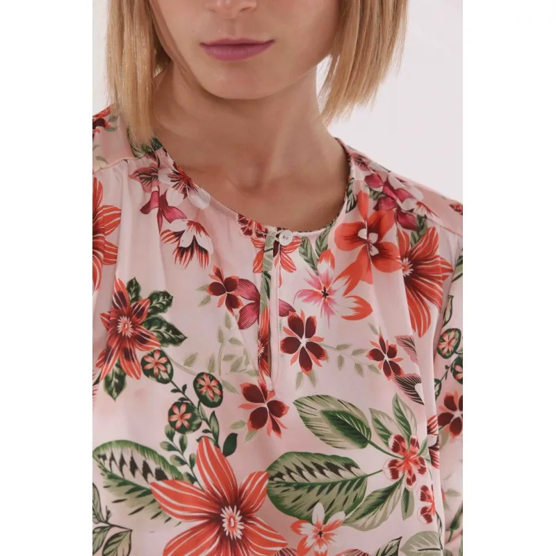 BLUSA MANICHE 3/4 FANTASIA HONOLULU ARANCIO/BEIGE