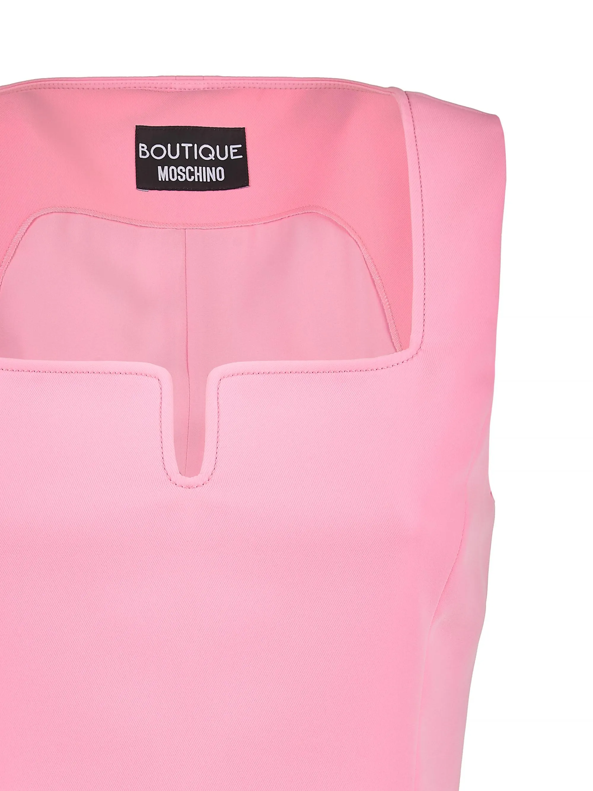 BOUTIQUE MOSCHINO   TOP ROSA CON SCOLLO RETTANGOLARE