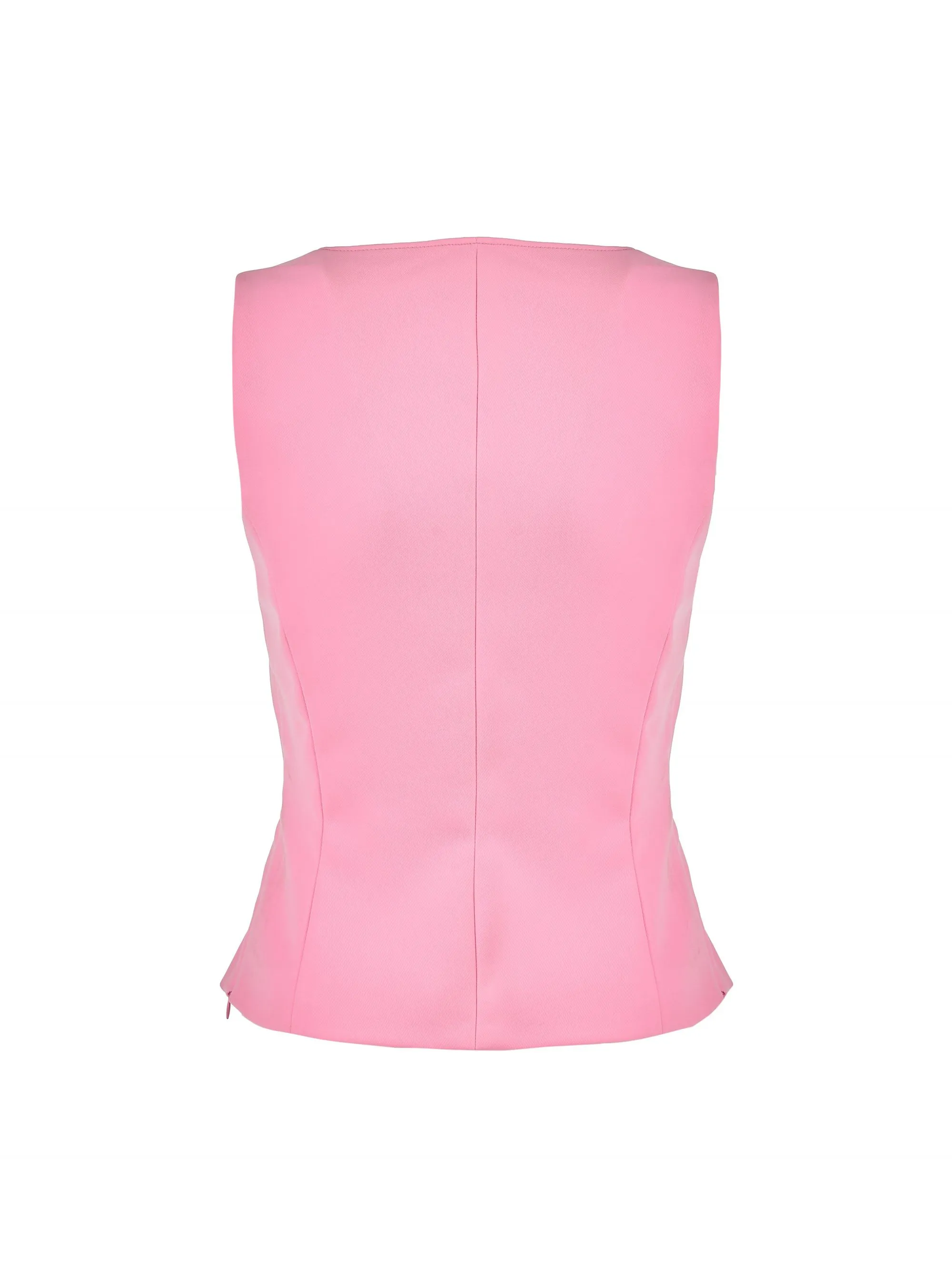 BOUTIQUE MOSCHINO   TOP ROSA CON SCOLLO RETTANGOLARE