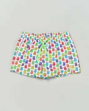 Boxer mare bianco con stampa orsetti multicolor 2-4 anni