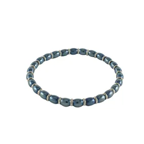 BRACCIALE IN ACCIAIO BLU E ORO BIANCO MIS DONNA