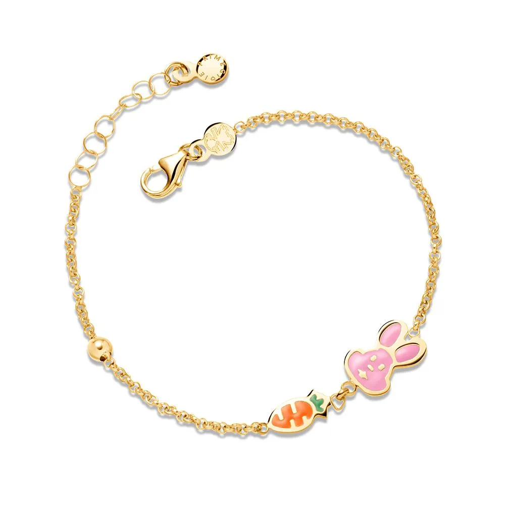 Bracciale leBebe PMG030 Primegioie Fortuna Carota Coniglietto oro giallo