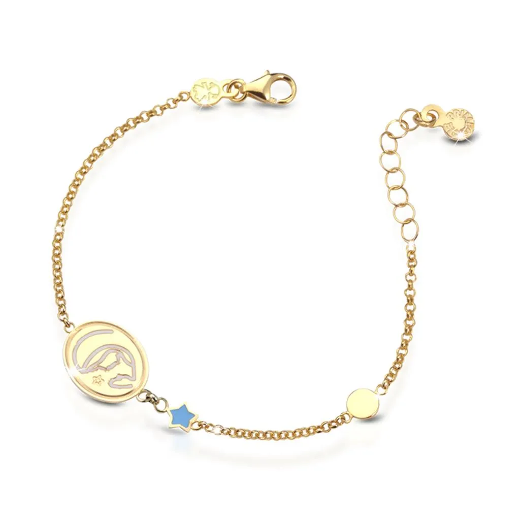 Bracciale leBebe PMG084 Proteggimi oro giallo madonnina stellina