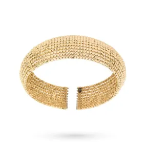 Bracciale rigido oro giallo 11 fili sferette diamantate