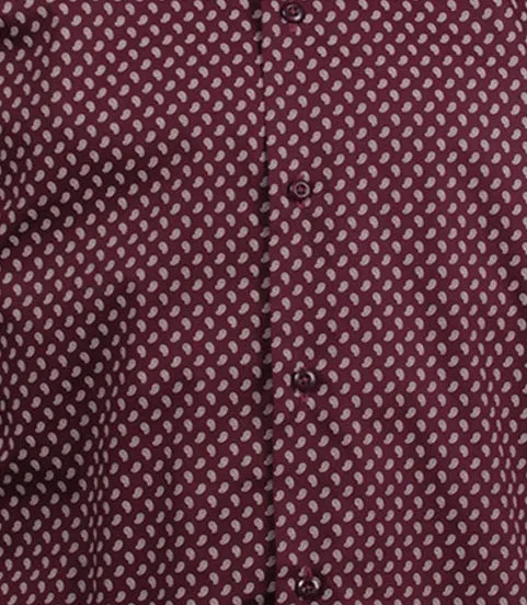 Camicia da uomo con collo francese e microfantasia