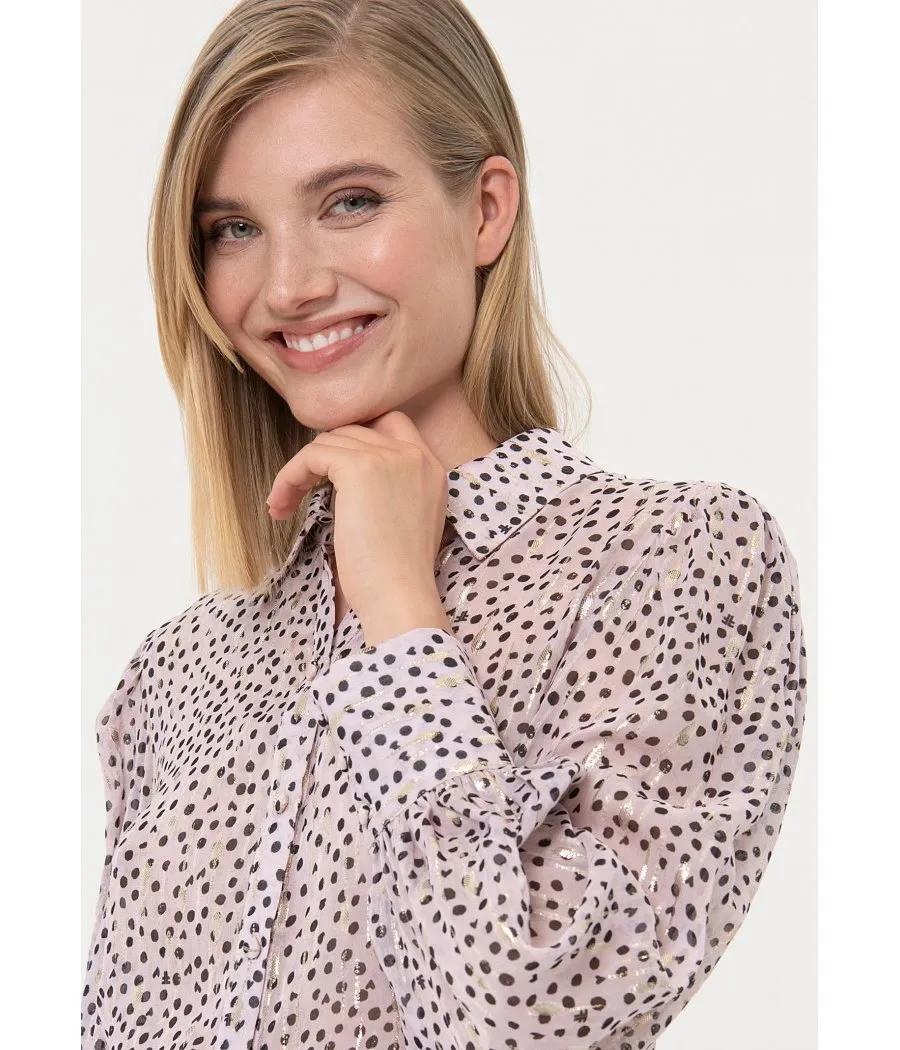 CAMICIA FANTASIA POIS VISCOSA E LUREX