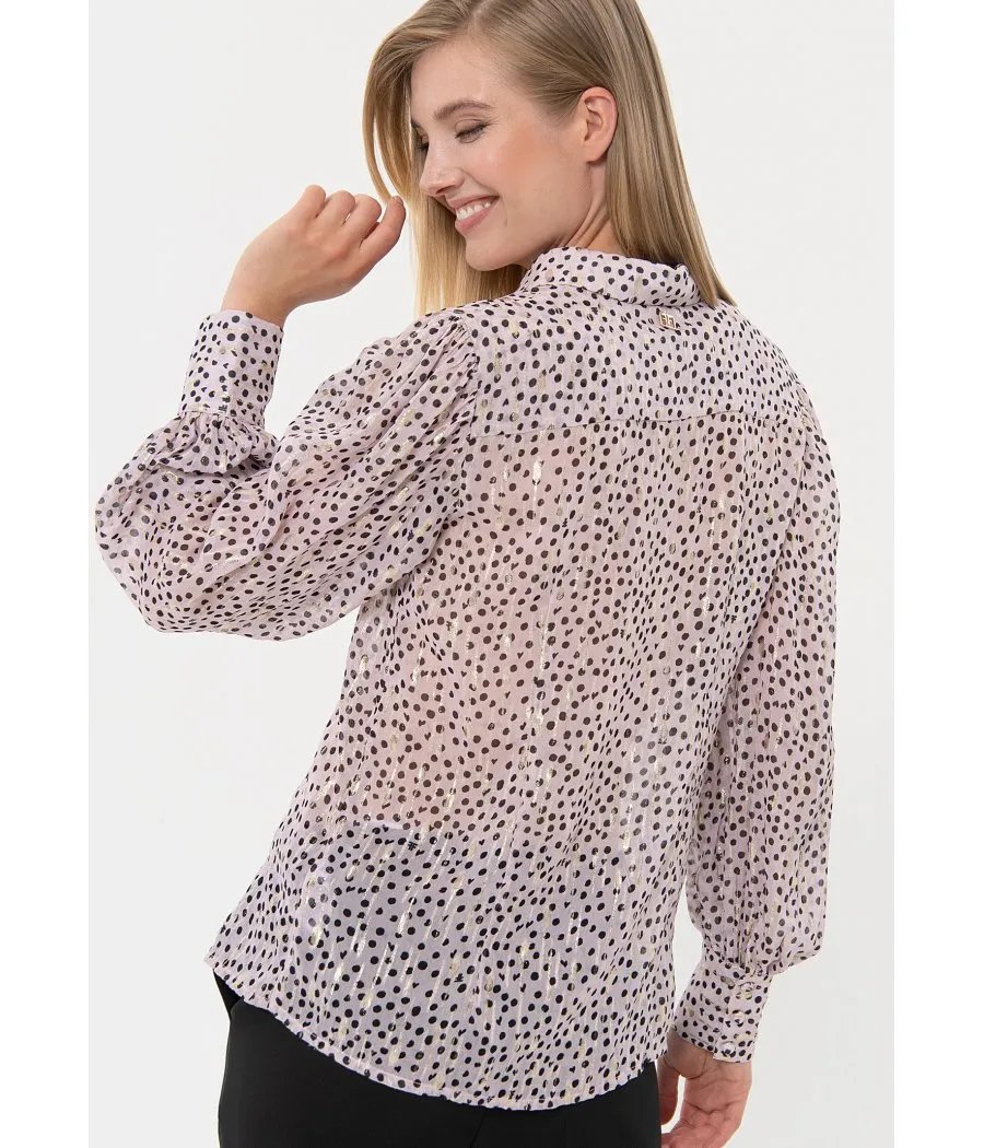 CAMICIA FANTASIA POIS VISCOSA E LUREX