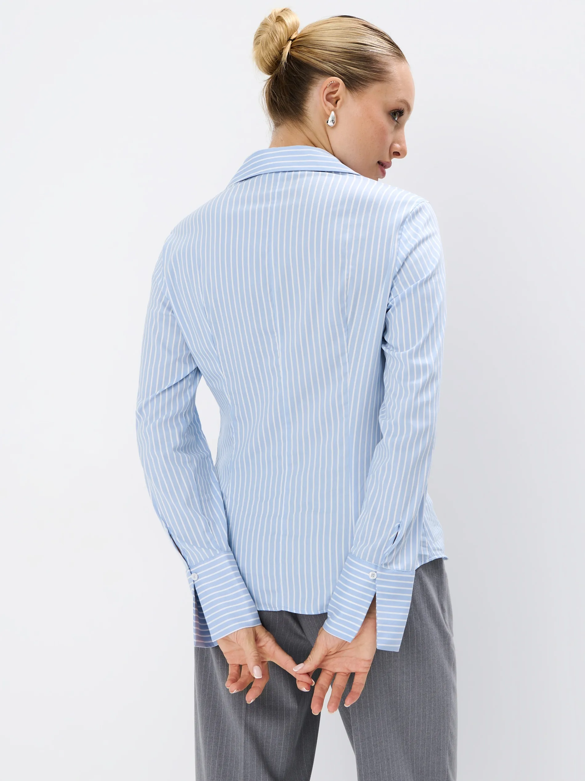 Camicia in misto cotone a righe