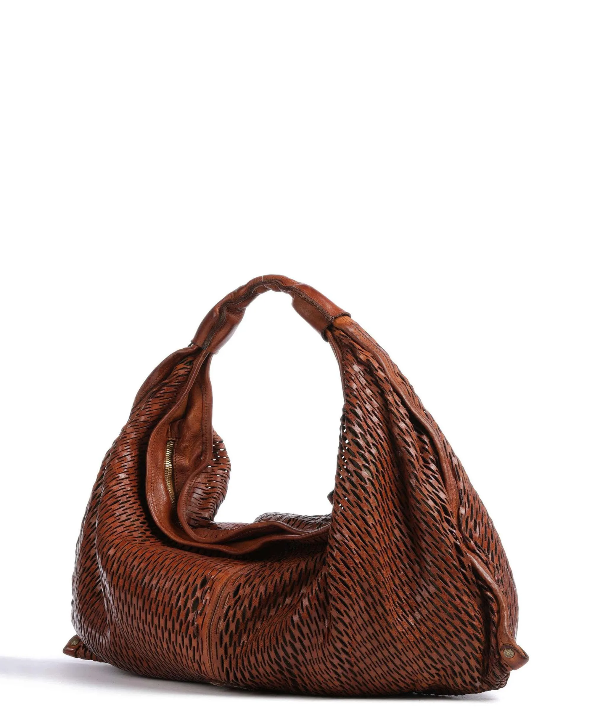  Campomaggi Borsa hobo pelle di vacchetta grana cognac  