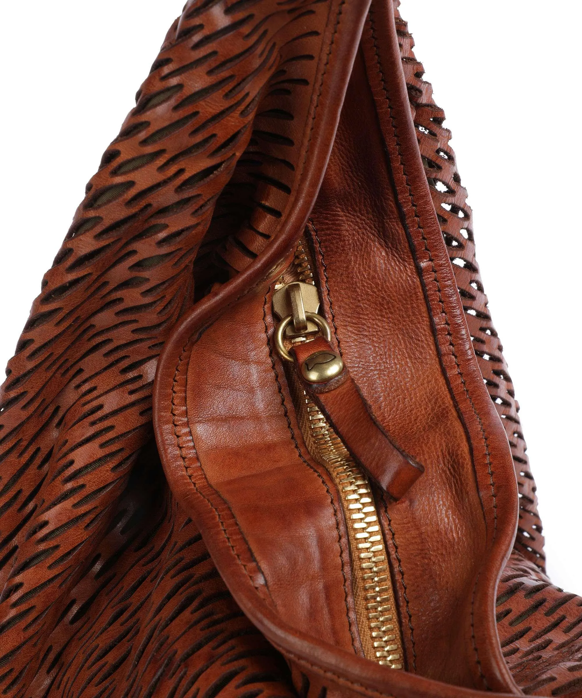  Campomaggi Borsa hobo pelle di vacchetta grana cognac  