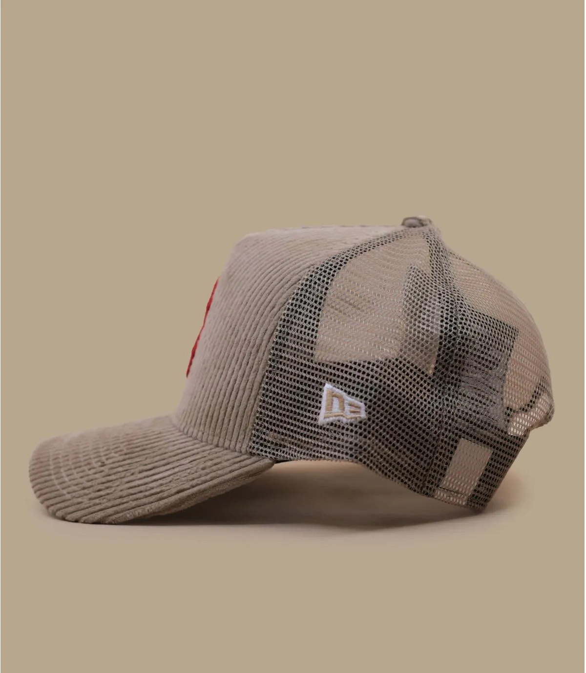 Cappellino trucker Boston beige rosso  Cappellino  Mlb Cord Trucker Boston Red Sox     