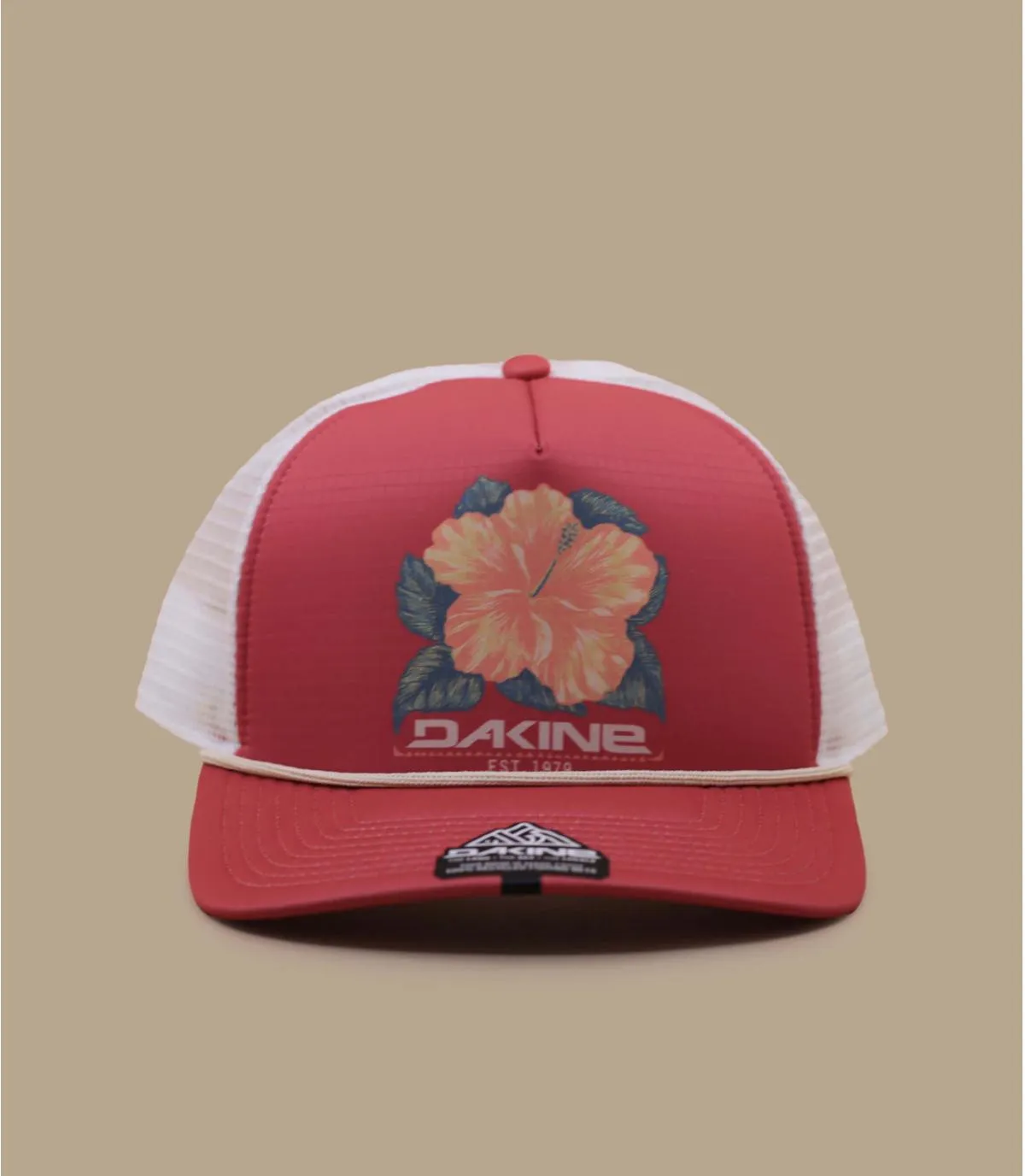 Cappellino trucker con fiore di ibisco rosso  Cappellini Vacation Trucker cayenne     