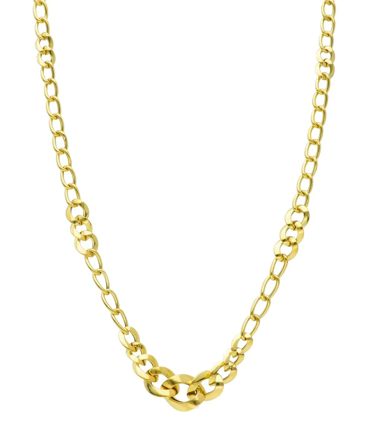 Collana Ovali Intrecciati Modello Scalare Oro Giallo 18kt