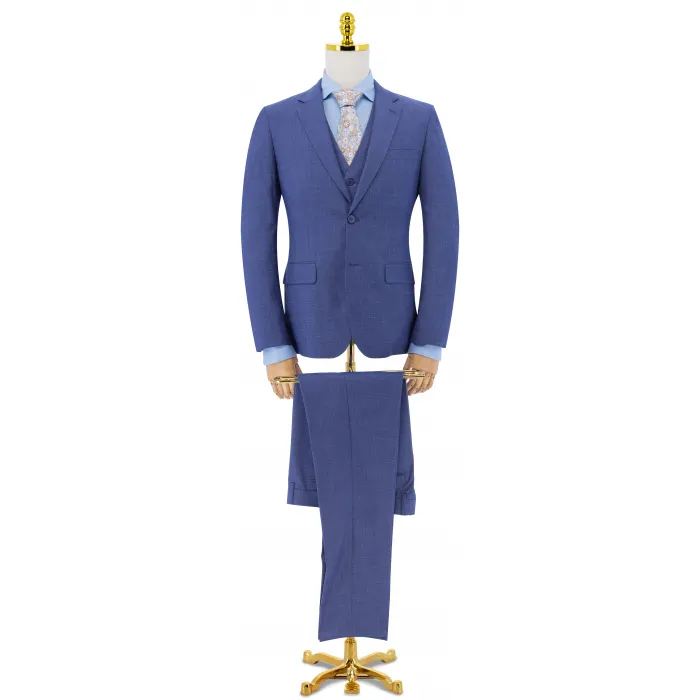 Costume uomo Henk ter Horst 3 pezzi pelle di squalo italiano Blu