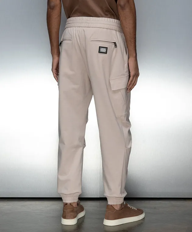 Dolce&Gabbana Joggers beige con patch logo GW5OHTGH459