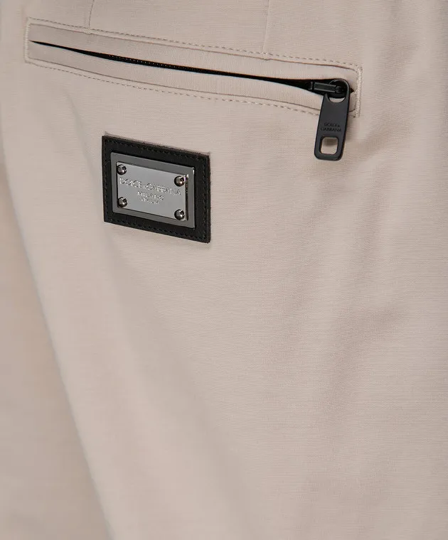 Dolce&Gabbana Joggers beige con patch logo GW5OHTGH459