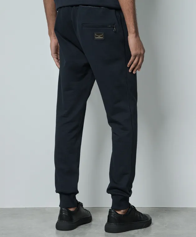 Dolce&Gabbana Joggers blu con patch logo GVXQHTG7F2G