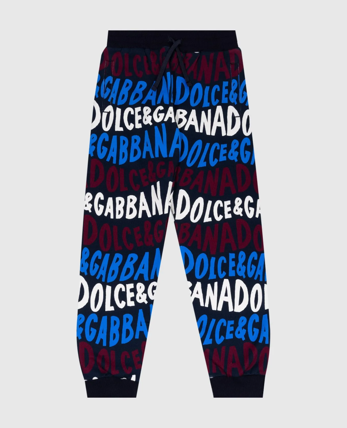 Dolce&Gabbana Joggers blu da bambino con stampa del logo L4JPFEHS7OX812+