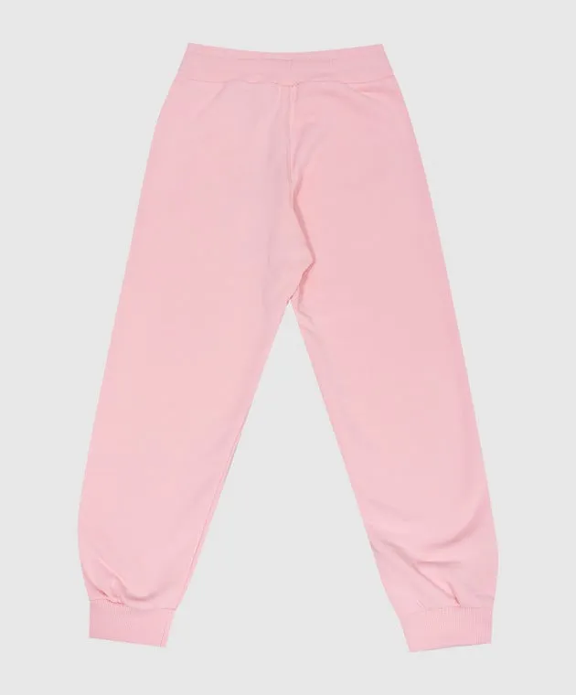 Dolce&Gabbana Joggers rosa baby con patch logo L5JPD7G7M4V812+