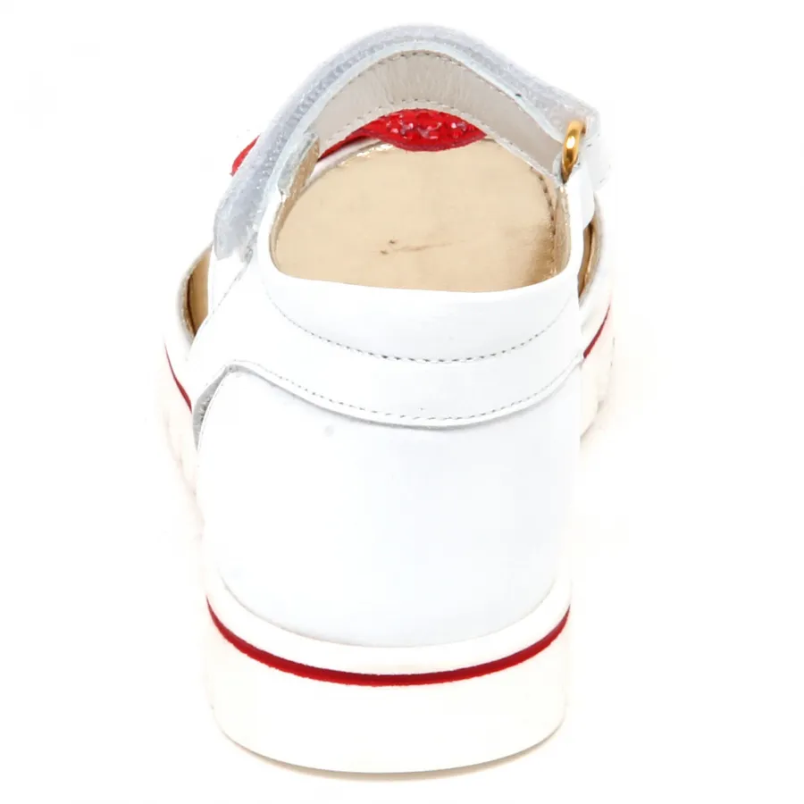 E8678 sandalo bimba girl MONNALISA scarpe strappo white sandal shoe baby