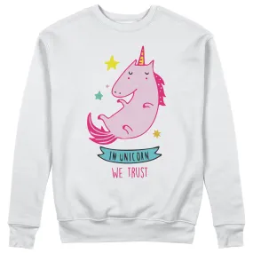 Felpa Girocollo Unicorni  - In unicorn we Trust - Love #chooseurcolor