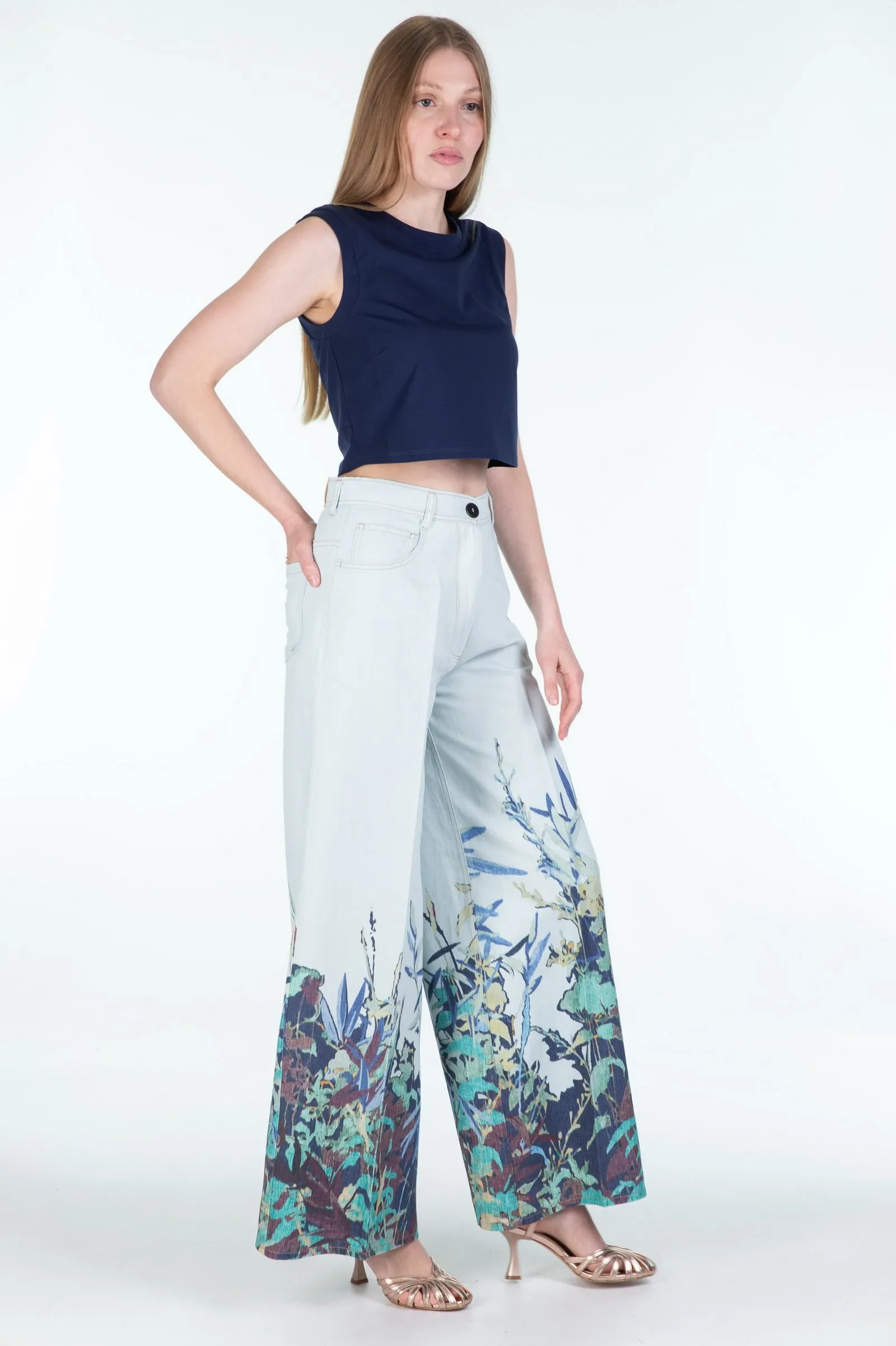 FORTE_FORTE  pantalone 5 tasche wide leg in denim