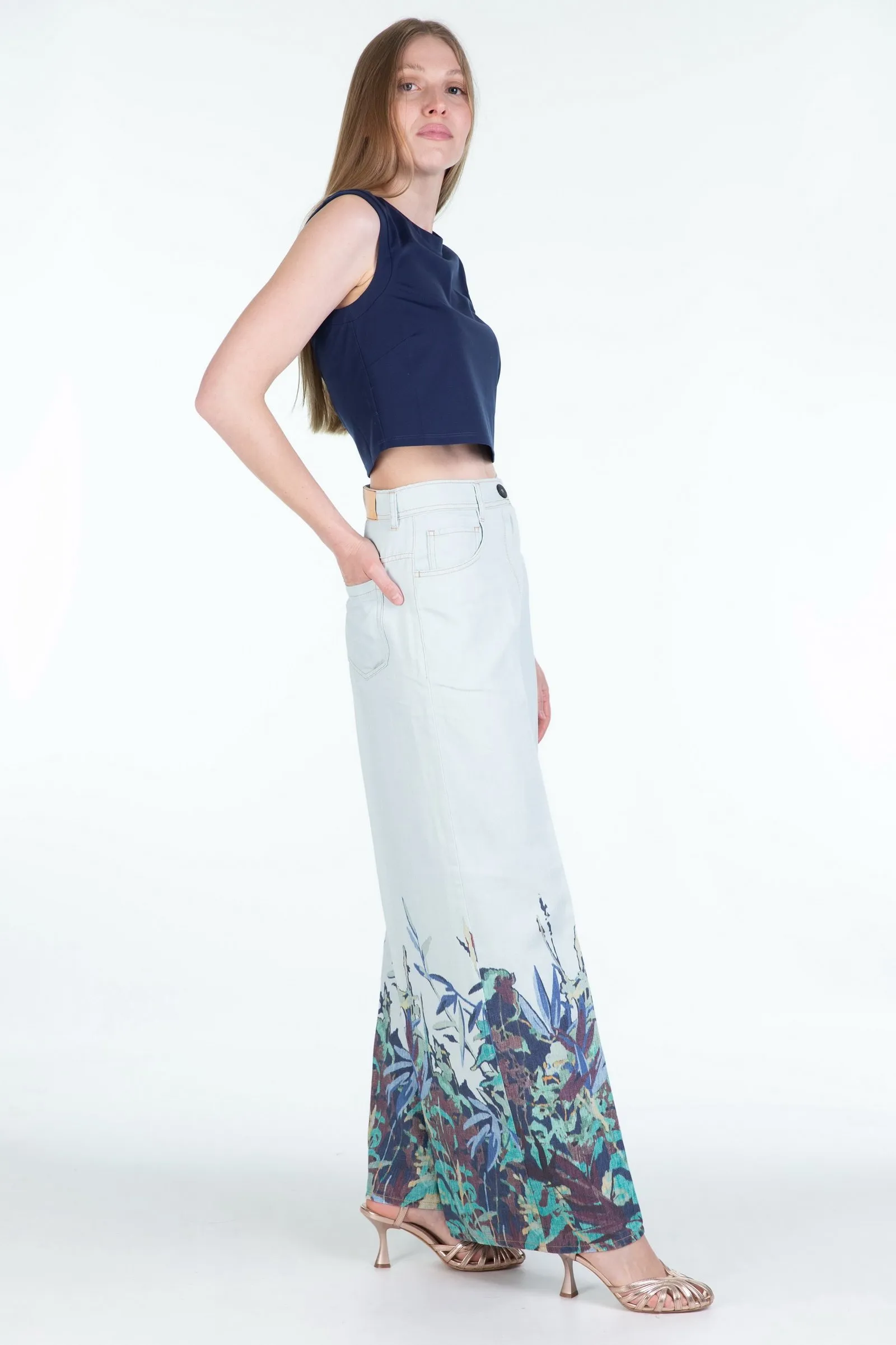 FORTE_FORTE  pantalone 5 tasche wide leg in denim