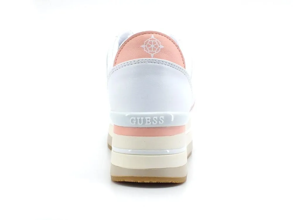 GUESS Sneaker Platform Loghi Printed White Peach FL5HIDELE12