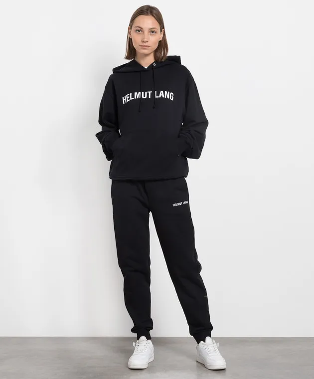 Helmut Lang Joggers neri con stampa logo L09HM217W