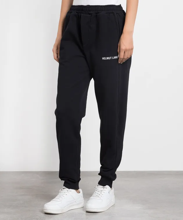 Helmut Lang Joggers neri con stampa logo L09HM217W